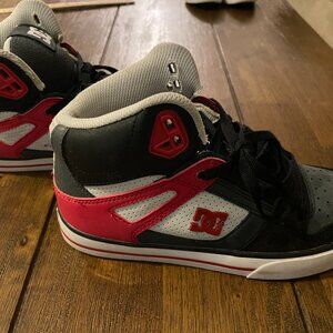 DC High Top Boys Shoes Red Black White Size 6.5